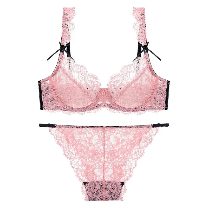 Cotton Bra Everyday - Сексуальный прозрачный ультратонкий кружевной комплект нижнего