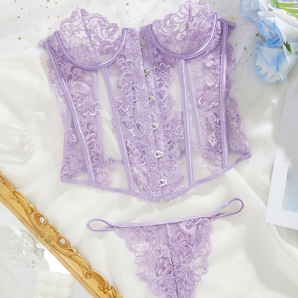 Cotton Bra Everyday - Корсет женский с вышивкой, пикантный утягивающий