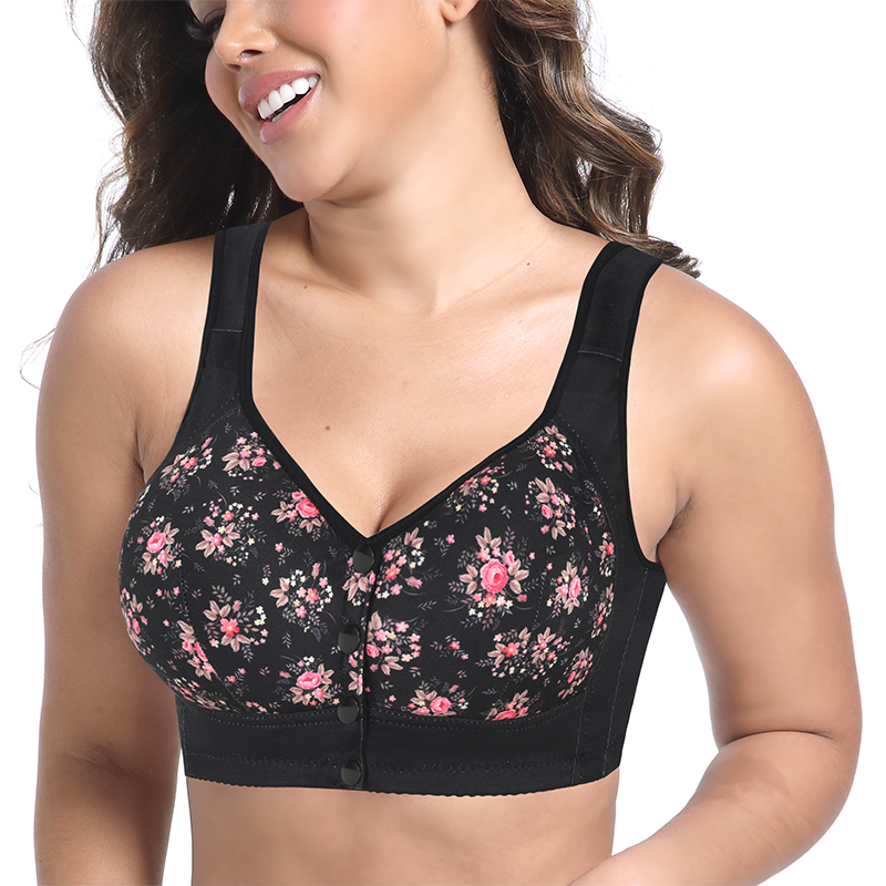 Wirefree Bra Comfort - Элегантный беспроводной бюстгальтер с принтом спереди,